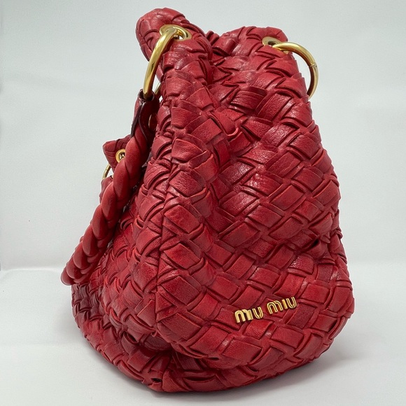 COPY - Vintage MIU MIU Red Nappa Leather Bag - Picture 4 of 14